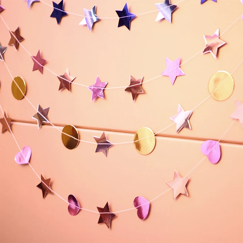 2 комплекта 4 м бумажный баннер звезда круг фотоподвеска Свадебная вечеринка