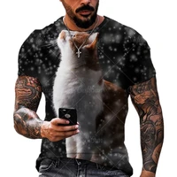 funny animal 3d print men t shirt summer party casual tees cute style streetwear lovely cats pattern short sleeve male clothing
