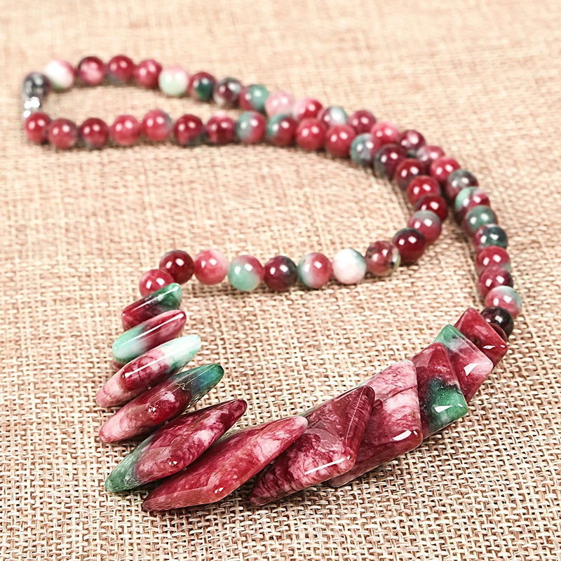 Смешивание цветов Халцедон Круглый 6-20 мм бусины квадратный кулон ожерелье