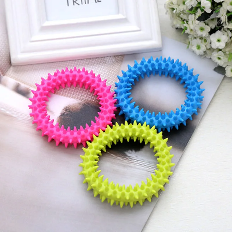 

Dog Biting Ring Dog Toys Soft Rubber Molar Toy Pet Bite Puppy Teething Toys Increase The Intelligence of Pet Tool