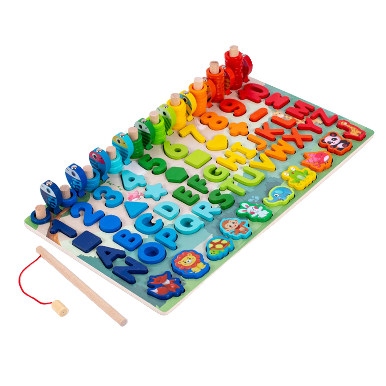 

Wooden Alphabet Number Puzzle Early Education Learning Toy for Toddlers