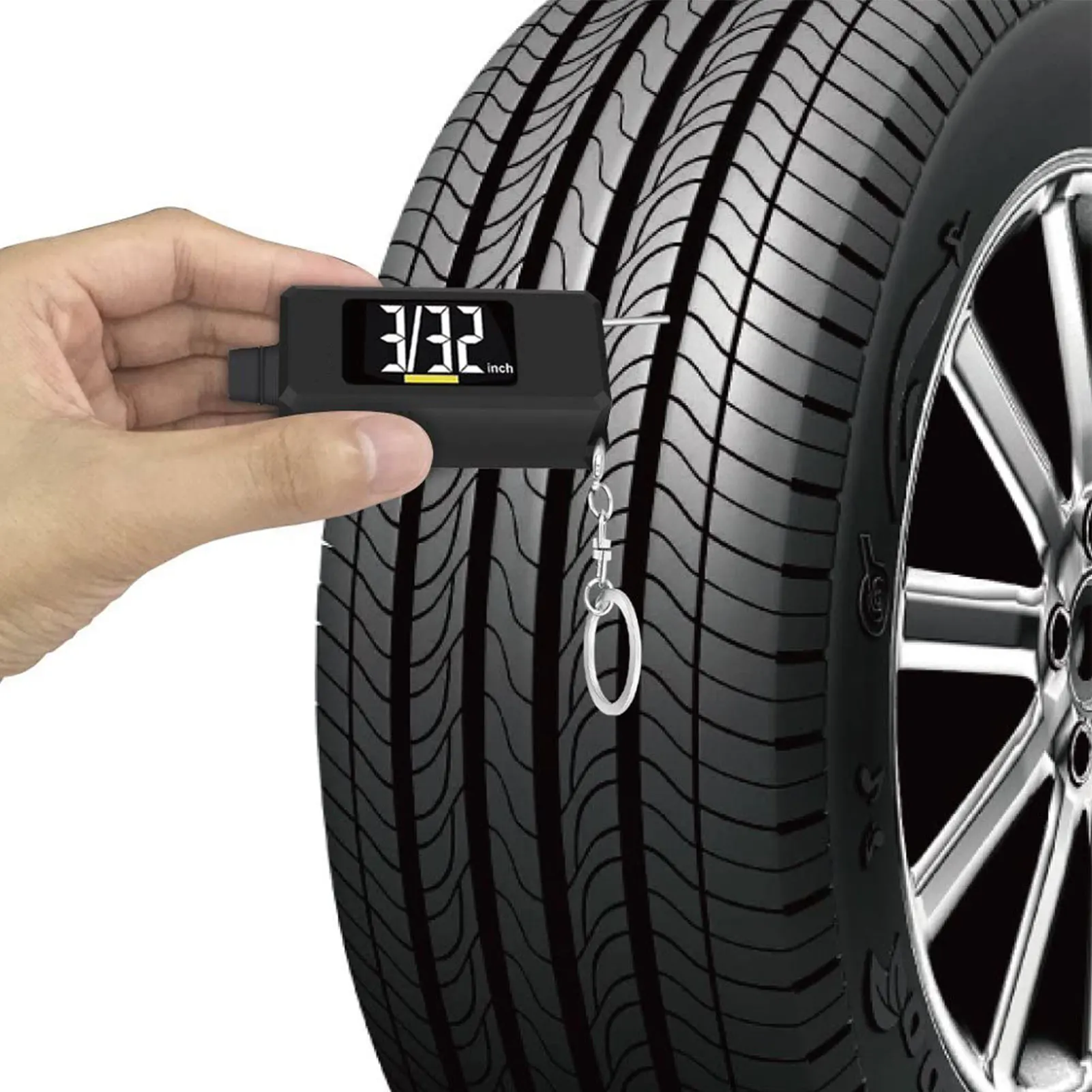 

2-in-1 Car Tyre Pressure Tpms Monitoring System Smart Digital Tire Gauge with Key Chain for Cars, SUV, Trucks and Most Vehicles