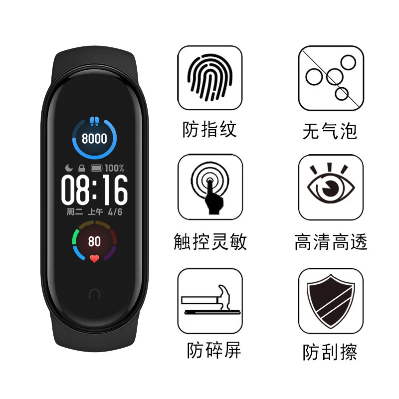 Защитная пленка для экрана 5/3/2 шт. умный Браслет полная защита Гидрогелевая Xiaomi Mi