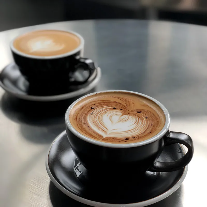 

Handmade Creative Coffee Mug Nordic Porcelain Minimalist Coffee Cup Saucer Hom Pigmented Onderzetters Kitchen Dining Bar EF50CS