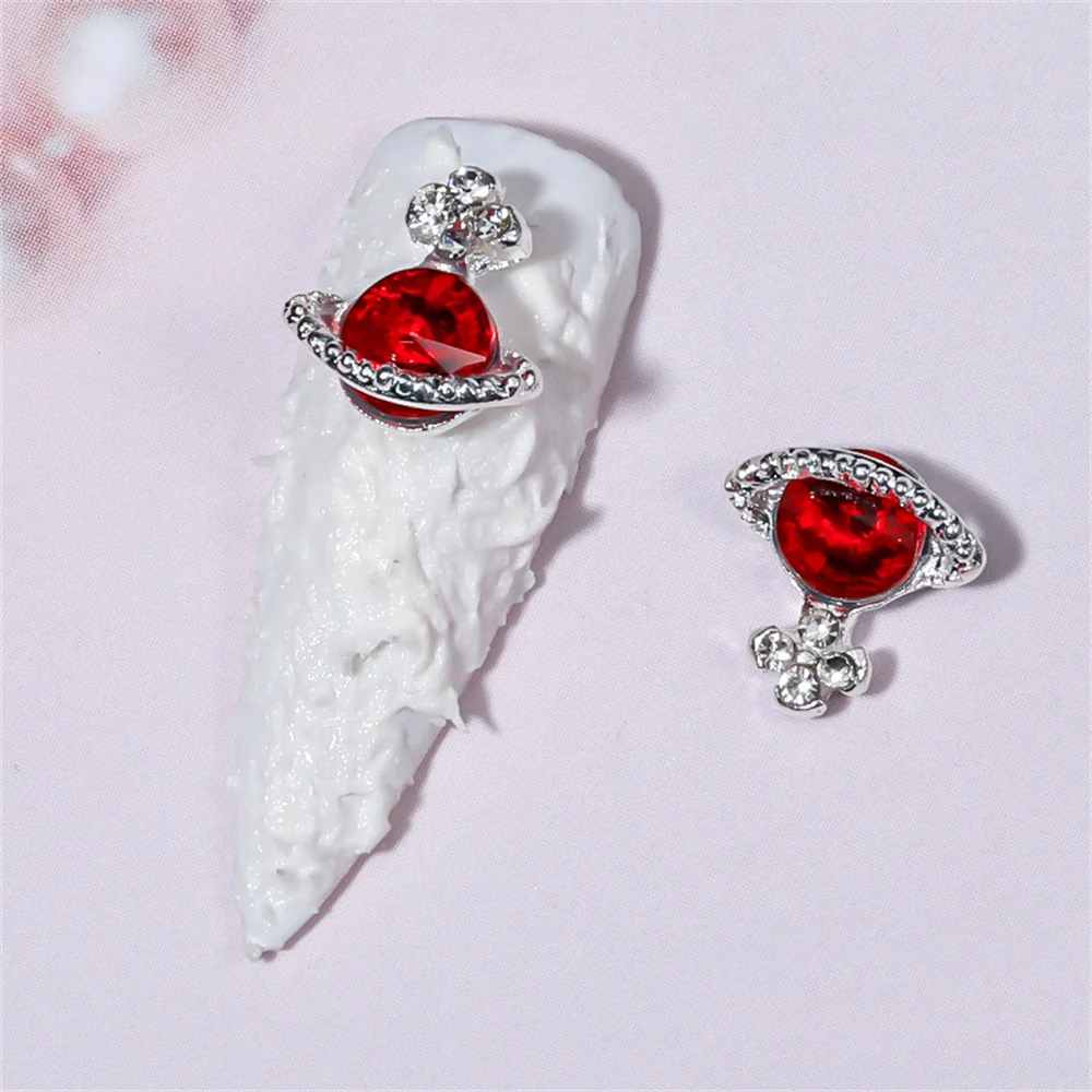 

10pcs/pack Glitter Nail Art Rhinestones Stone Metal Planet Design Nail Charms Jewelry Diy Manicure Decorations Accessories