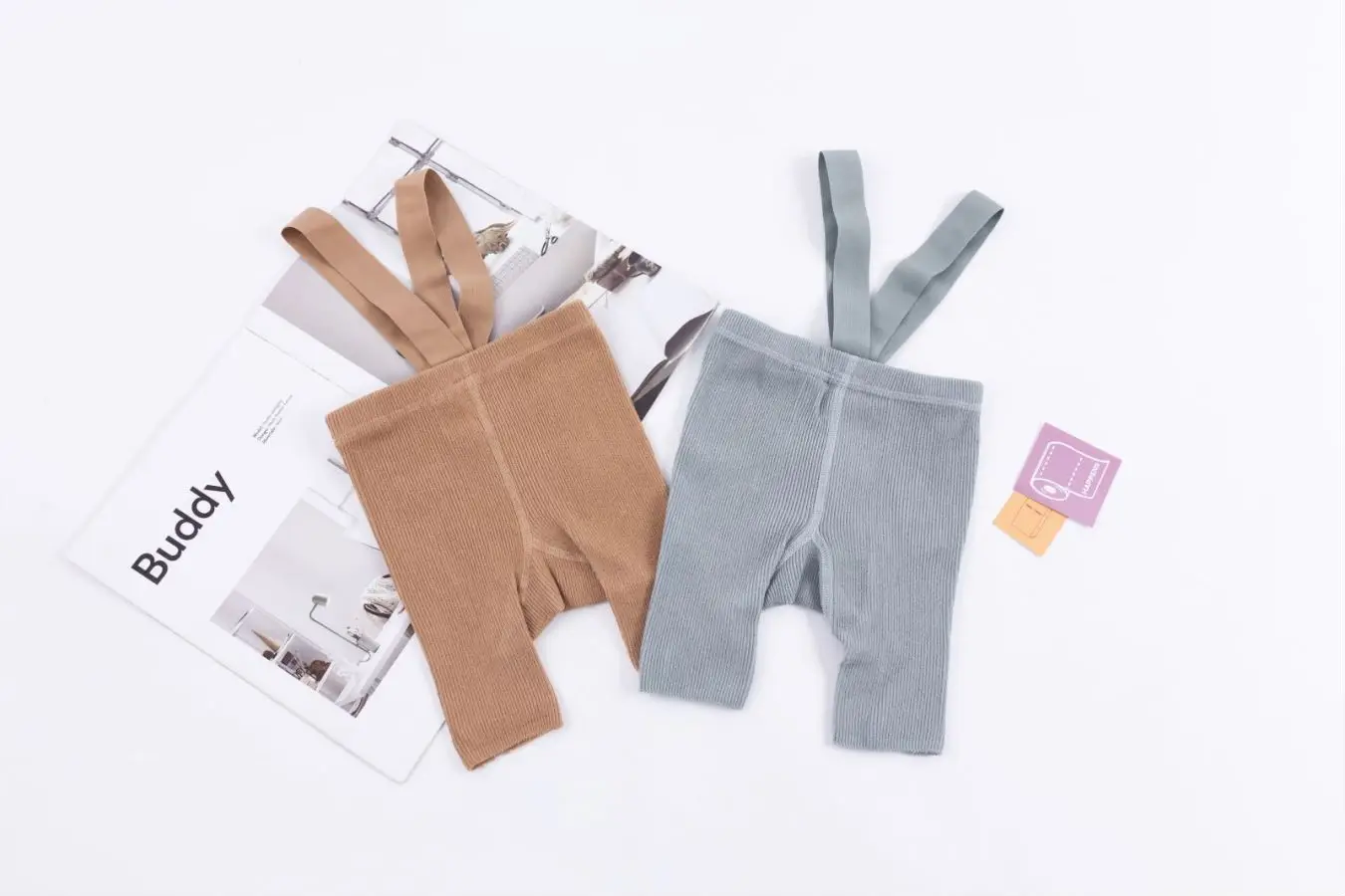 

Baby Girl Boy Fashion Solid Color Suspender Short Stocking Pantyhose Toddler Boys and Girls High Waist Knitted Leggings