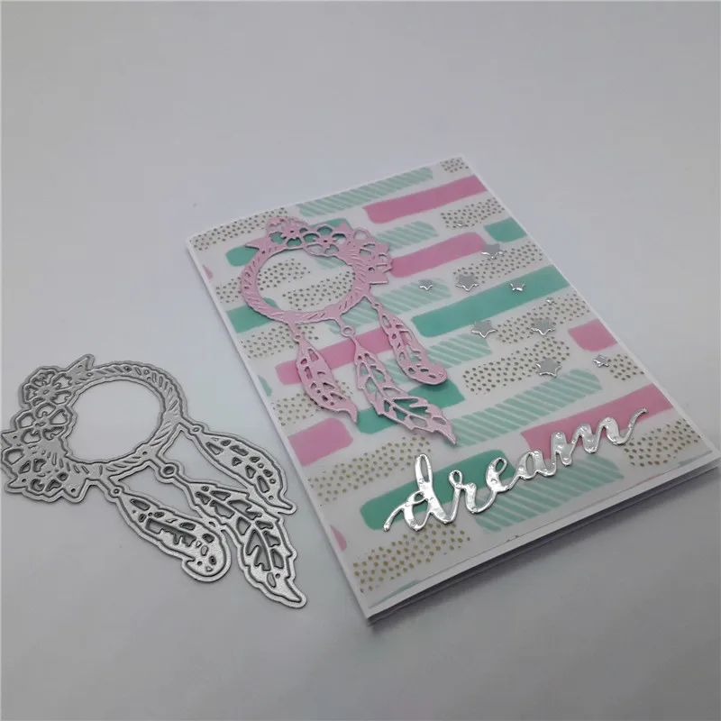 YaMinSanNiO венок для резки перьев листья металлические штампы Скрапбукинг