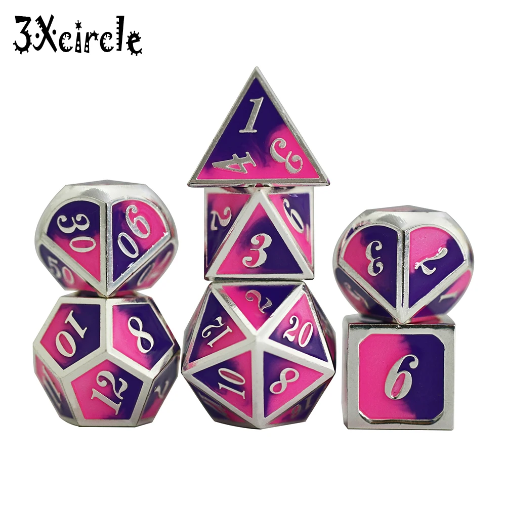 7 игральная кость многогранные DND металла для RPG настольные игры карточные с