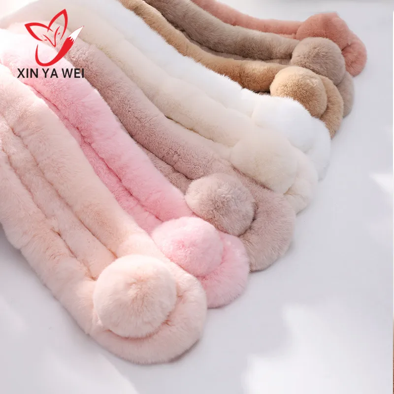 Женский шарф Искусственный из меха кролика Рекс и зимний большой искусственного