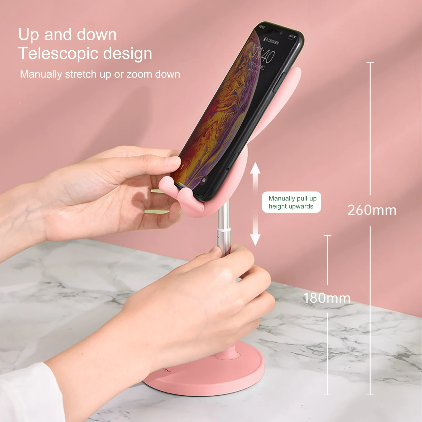 universal phone holder cute bunny phone holder desktop cell phone stand height angle adjustable for xiaomi iphone ipad tablet free global shipping