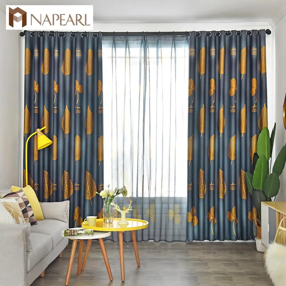 NAPEARL 1 шт. высокие затененные шторы для спальни украшение окон современные листья