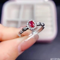 kjjeaxcmy fine jewelry 925 sterling silver inlaid natural ruby women fresh exquisite new ol style adjustable gem ring support de