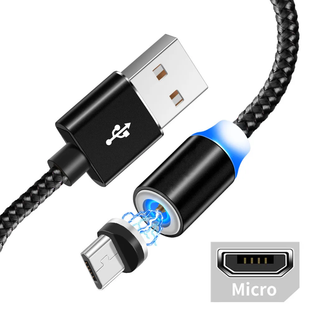 Магнитный зарядный кабель Micro usb Для Huawei P Smart 2019 Y6 Y7 Y5 2018 Honor 7A 8X 9 lite Xiaomi Redmi 9AT 7 5 4X |