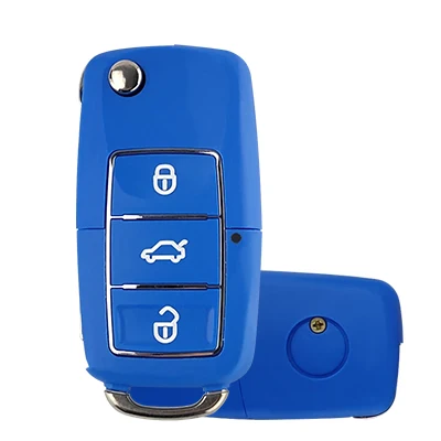 blue Авто ключ оболочка для Volkswagen для Vw для сиденья для Skoda Jetta Golf Passat Beetle Polo Bora 3 кнопки Замена флип пульт дистанционного управления - Цвет: blue