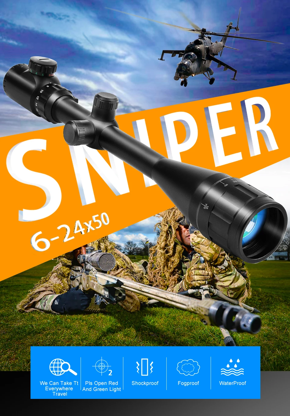 B BESTSIGHT тактический прицел 6-24X50 AOE красный зеленый с подсветкой Crosshair прицел оптический прицел охотничьи прицелы