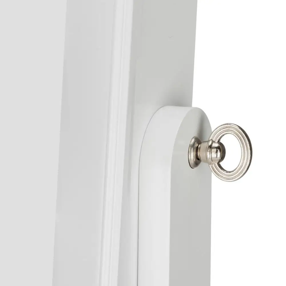 

Retro PVC Wood Grain Coating Whole Body Mirror Decoration Storage Dressing Mirror Jewelry Mirror Cabinet White