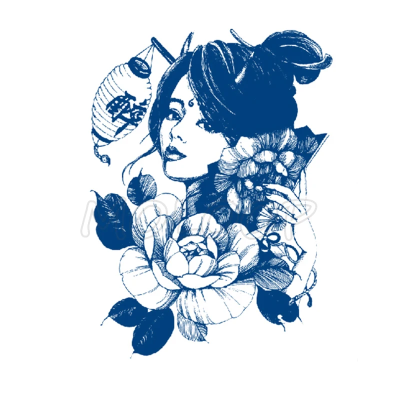 

Наклейка с татуировкой Juice, крутые длинные волосы, цветок девушки, водонепроницаемый временный макияж, искусственная татуировка для женщин ...