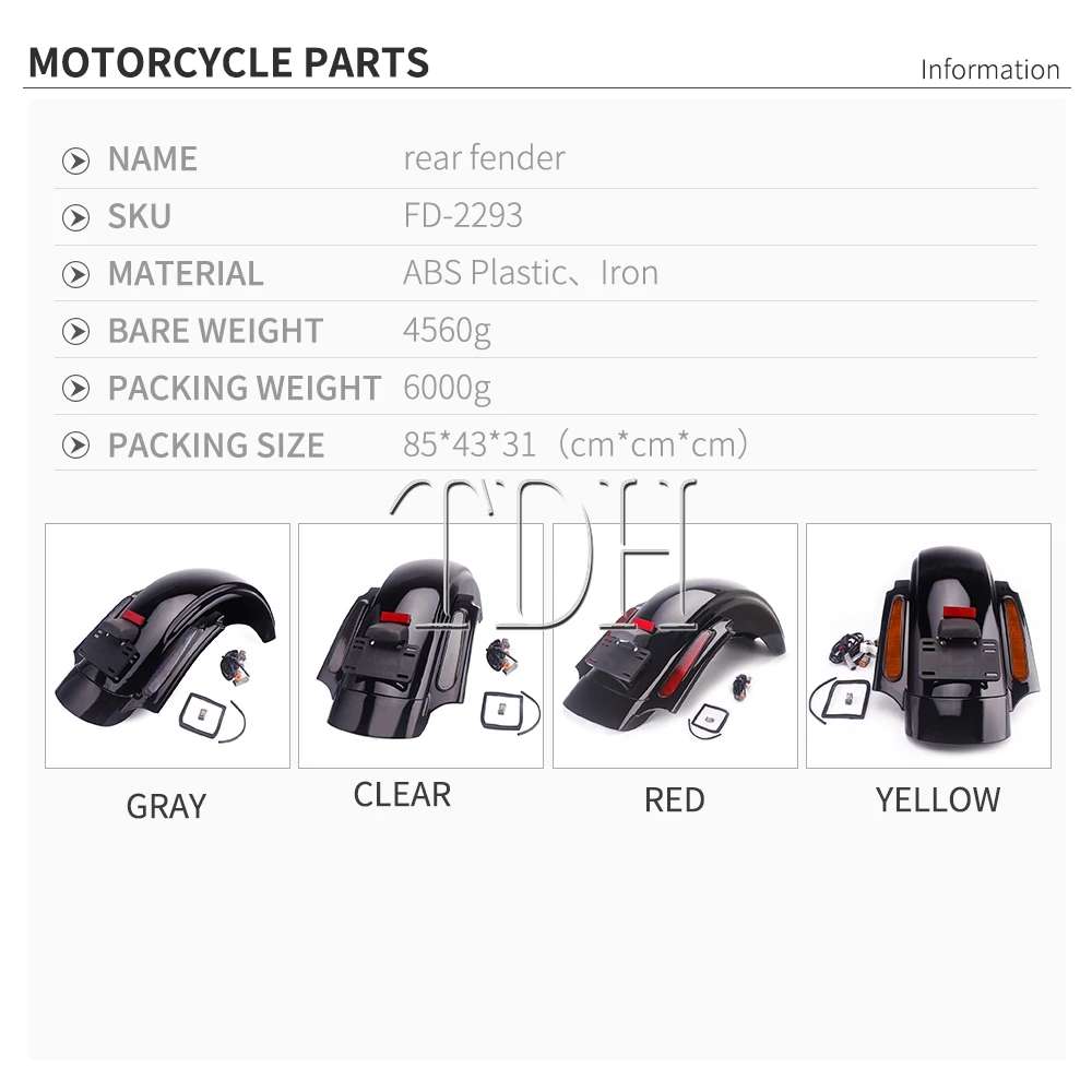 

Motorcycle CVO Rear Fender LED Turn Signal Tail Light For Harley 2009-13 Touring Road King Electra Street Glide FLHR FLHX FLTRX