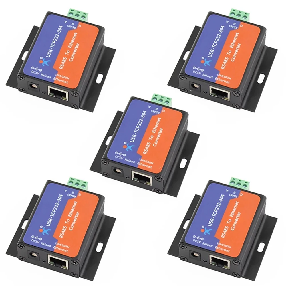 

5Pc USR-TCP232-304 1 Port RS485 to Ethernet Converters Serial to TCP/IP Server Module Support DHCP DNS Built-in Webpage