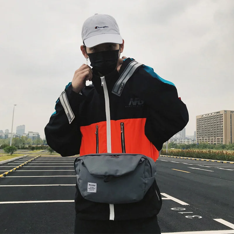 Забавная Мужская нагрудная сумка уличная одежда в стиле хип-хоп Вместительная
