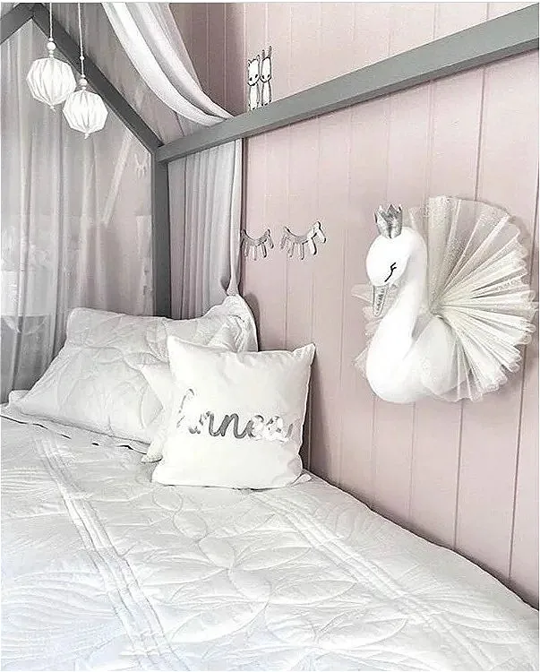 Милая 3D золотая корона Лебедь настенное искусство висячая девушка кукла мягкая