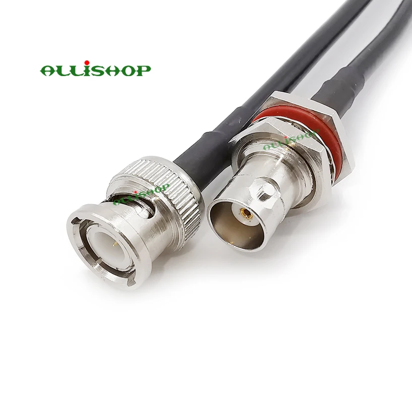 BNC штекер Женский переборка LMR195 50 Ом RF коаксиальный удлинитель соединительный