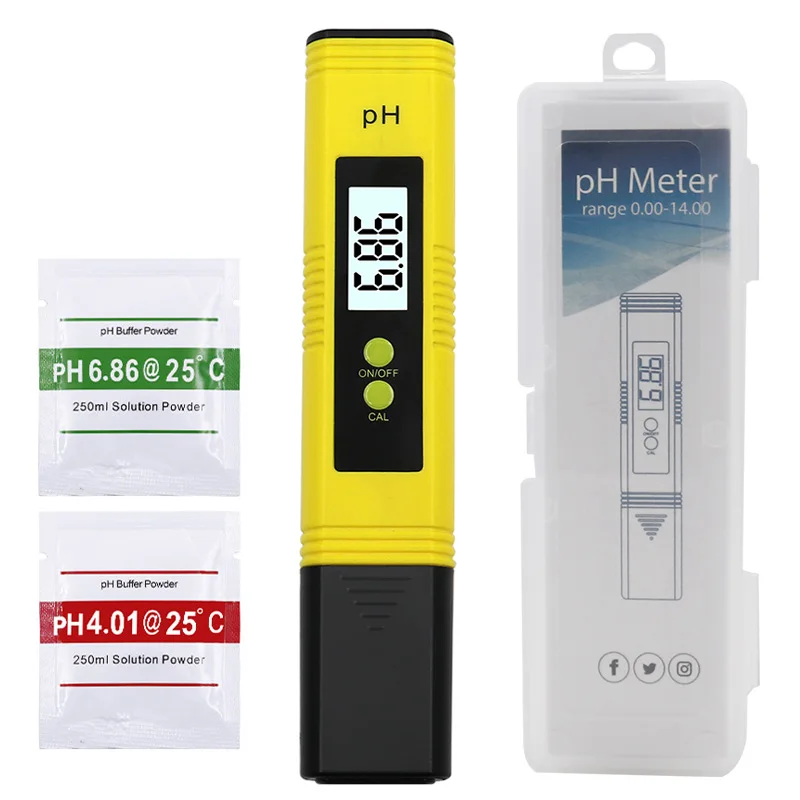 Ph Meter 0.01 Ph Tester Di Qualità Dell'Acqua Ad Alta Precisione Con Campo Di Misura Penna Per Test Ph Adatto Per Acquario Per Piscina