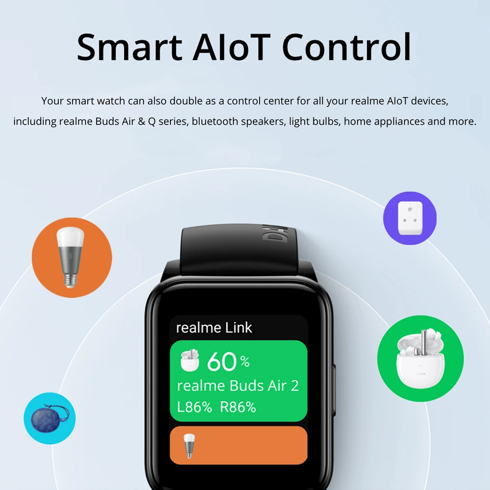 realme watch 2 1 4 touchscreen heart rate moniton 90 sport modesblood oxygen 12 day battery life ip68 waterproof smart watch free global shipping