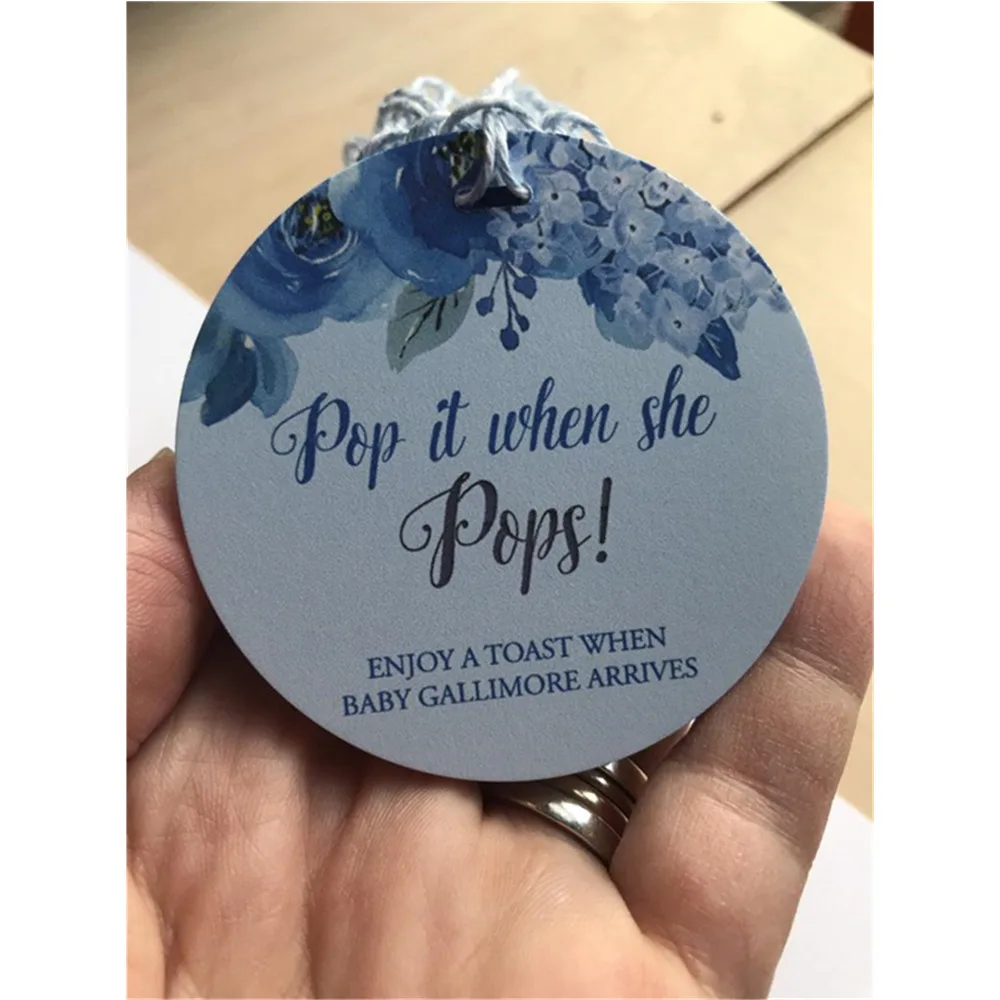 Пользовательские детские бигуди для душа синие цветочные персональный подарок