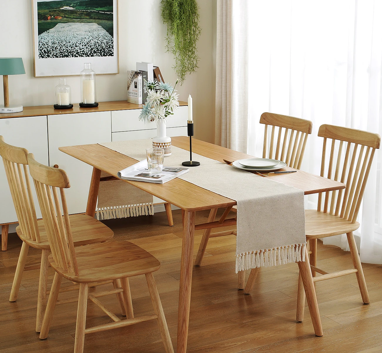 Скатерть из хлопка и льна в сельском стиле скатерть ручной работы с бахромой