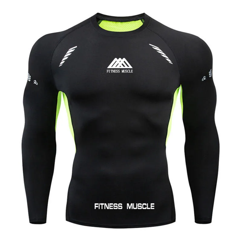 

new 2020 men Compression T-shirt Quick-drying costume fitness muscle T Shirt Long Sleeve Fitness Tights Compression Tops t shirt