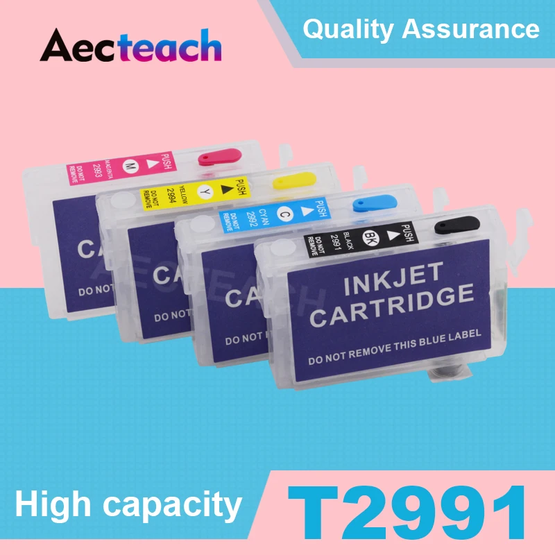 

Aecteach Refill Ink Cartridge T2991 T2992 T2993 T2994 for Epson Expression Home XP-235 332 335 432 435 245 247 342 345 Printer