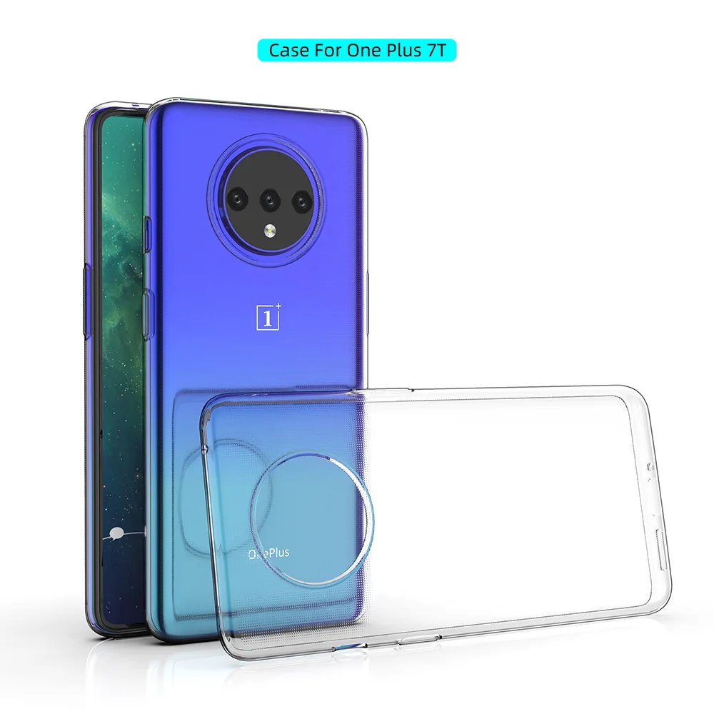 Ультратонкий Прозрачный мягкий чехол из ТПУ для OnePlus 7T тонкая защитная задняя