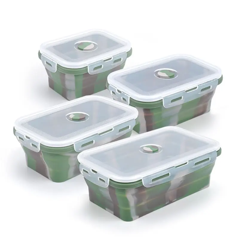 Goodfeer Силиконовый складной Ланч бокс портативный Bento прочный салатный столовый