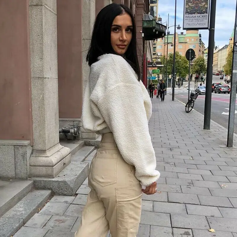 

Goocher New Fashion Zipper Sweatshirt Warm Winter Turtleneck Sweater Women Pullover Thick Knitted Top Soft Elasticity