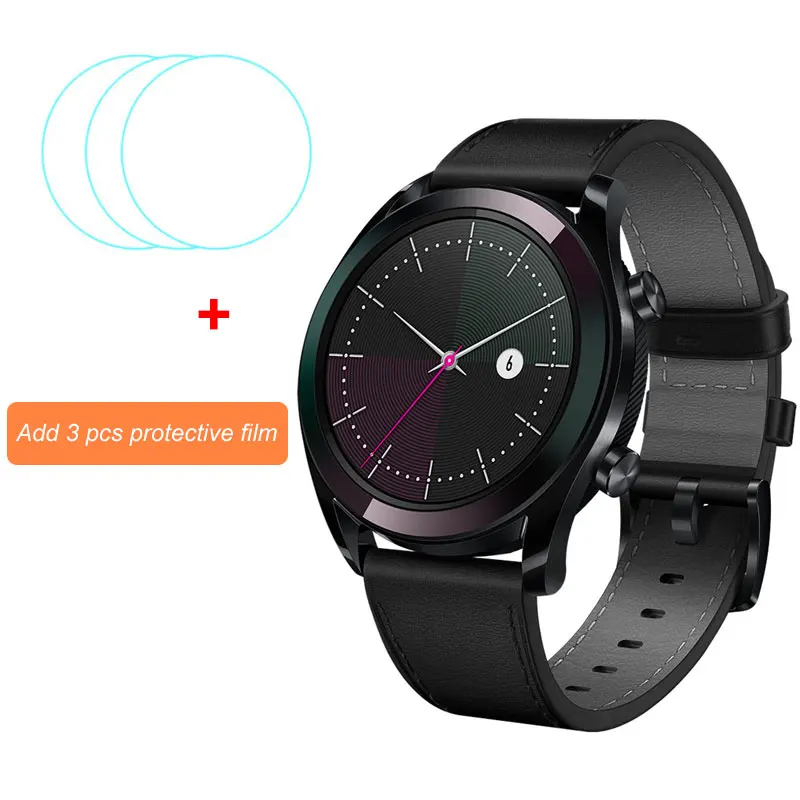 ElegantblackAdd film Смарт-часы huawei GT, фитнес-трекер, шагомер, 1,39 дюймов, gps, водонепроницаемые, для телефонных звонков, трекер сердечного ритма для Android iOS - Цвет: ElegantblackAdd film