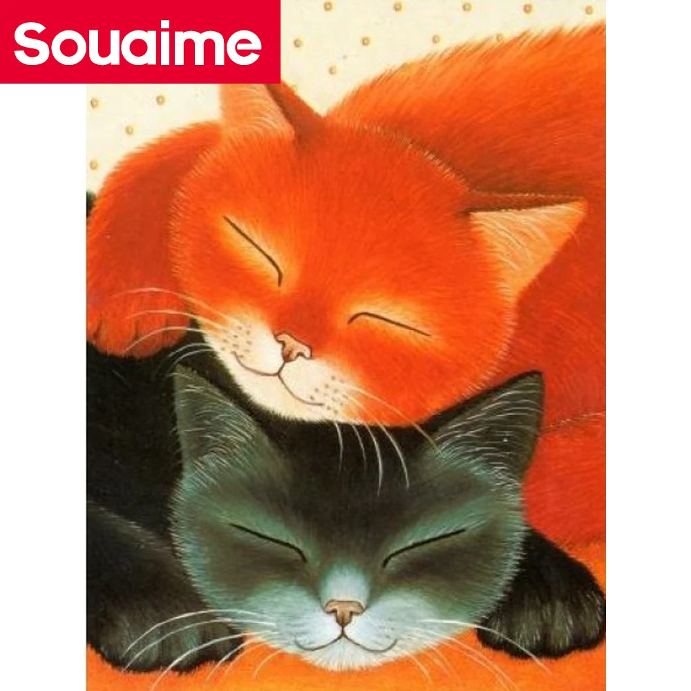 Diy Алмазная картина 5d полностью квадратная/круглая дрель Милая кошка вышивка