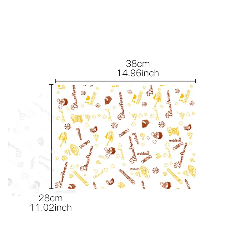 Пищевая вощеная бумага 50 листов упаковочная для хлеба бутерброда бургера фри