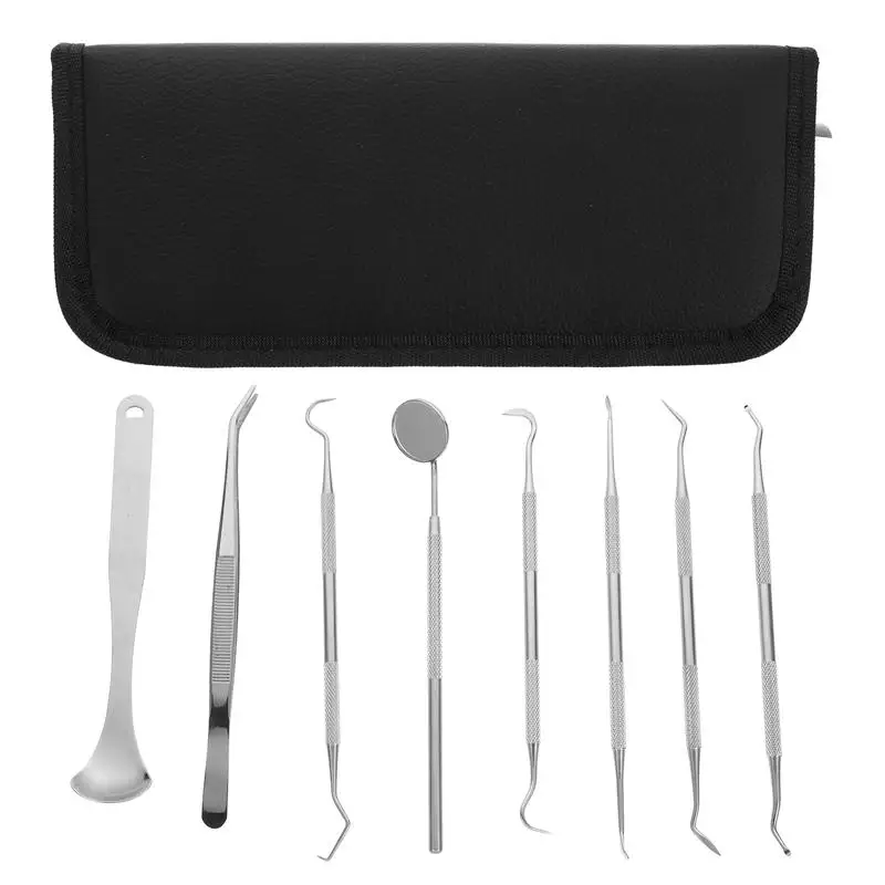 

8Pcs Professional Dental Hygiene Kit Calculus Plaque Removers (Silver)