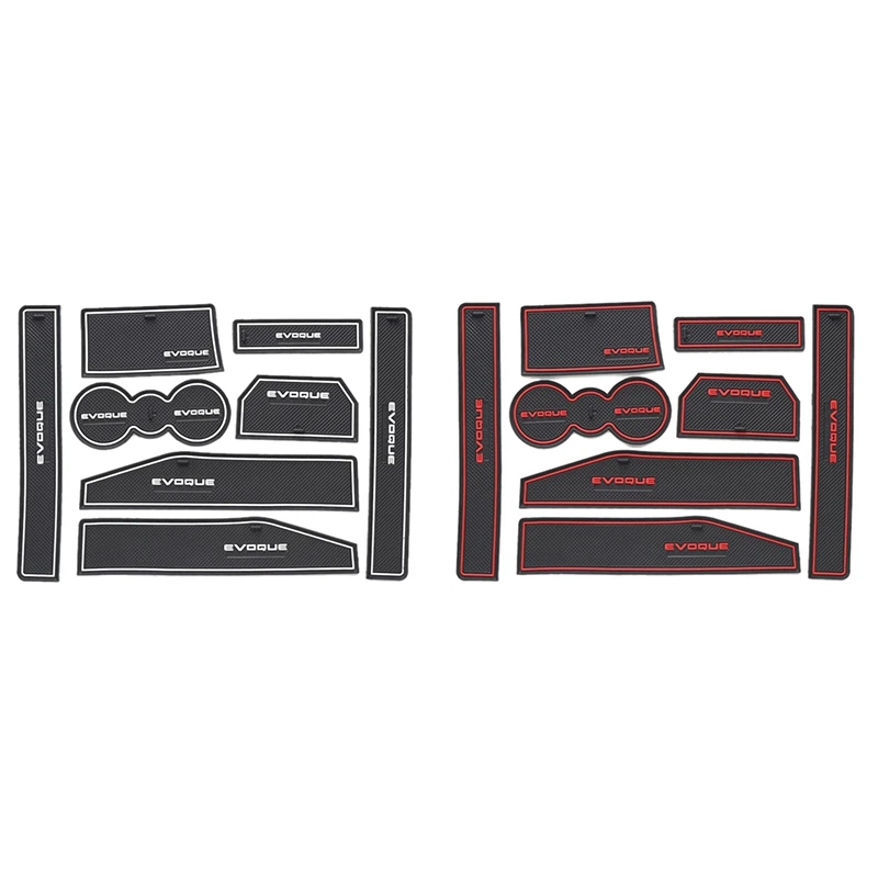 

Car Door Mat Rubber Mat Cup Cushion Dust Mat Lnterior Anti Slip Gate Slot Mat for Range Rover Evoque 2012-2018