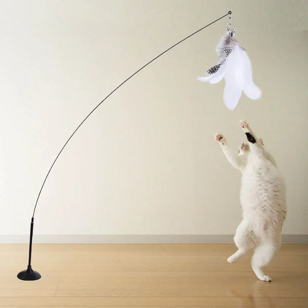 

Interactive Pet Cat Toy Funny Stick Feather with Bell Cat Teaser Toys for Kitten Playing Scracher Teaser Wand Toys Cat Supplies