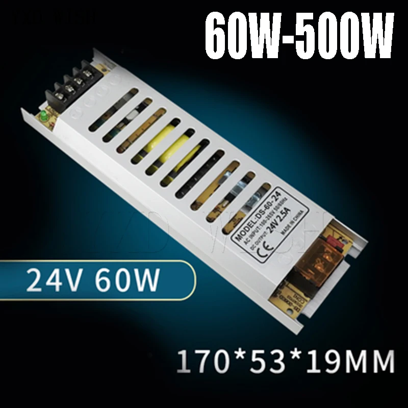

Ultra Thin LED Power Supply DC 12V 24V Lighting Transformers 60W 100W 150W 200W 300W 400W 500W AC190-240V Driver For LED Strips