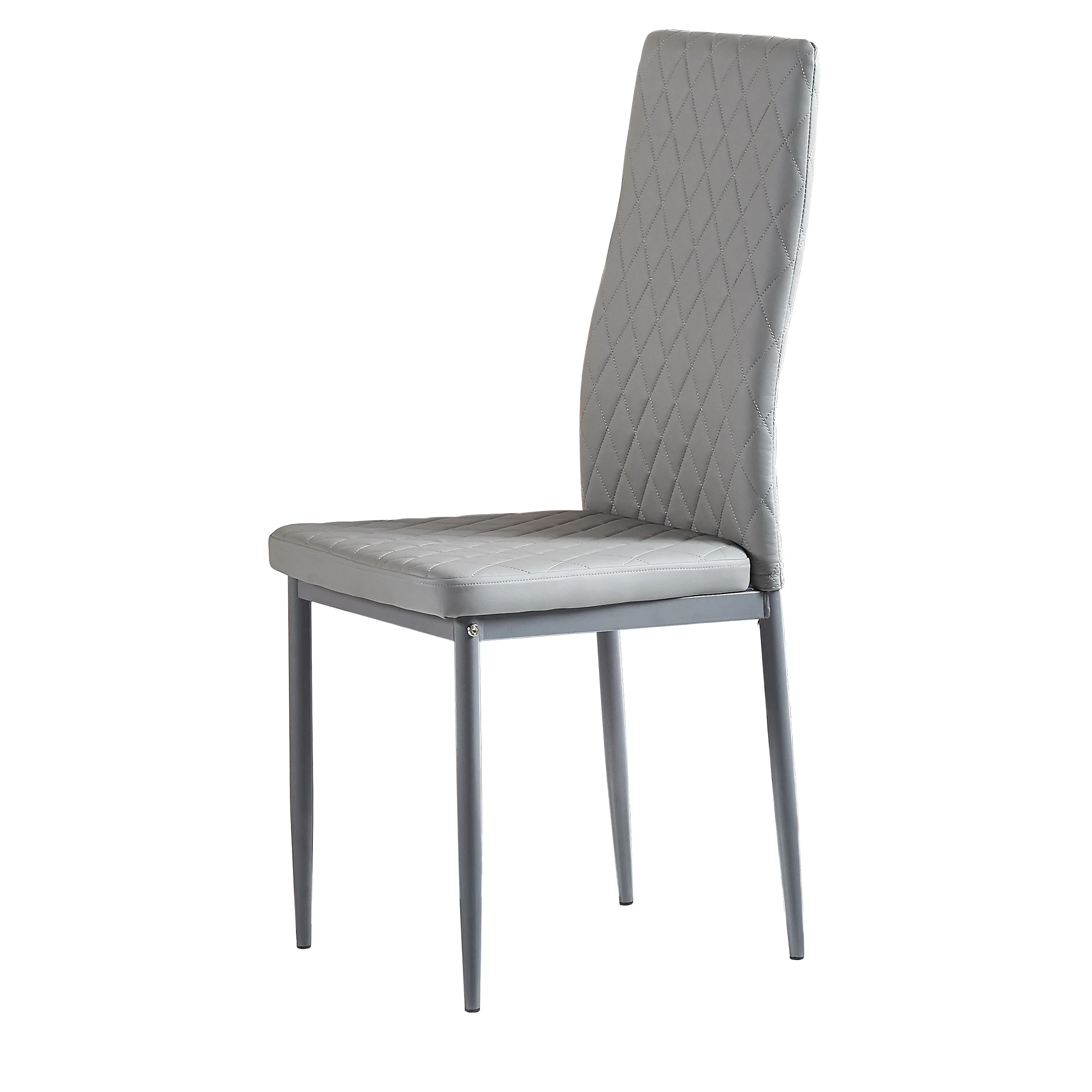 

Home Conference Chair Set Of 6 Light Gray Modern Minimalist Dining Chair Fireproof Leather Sprayed