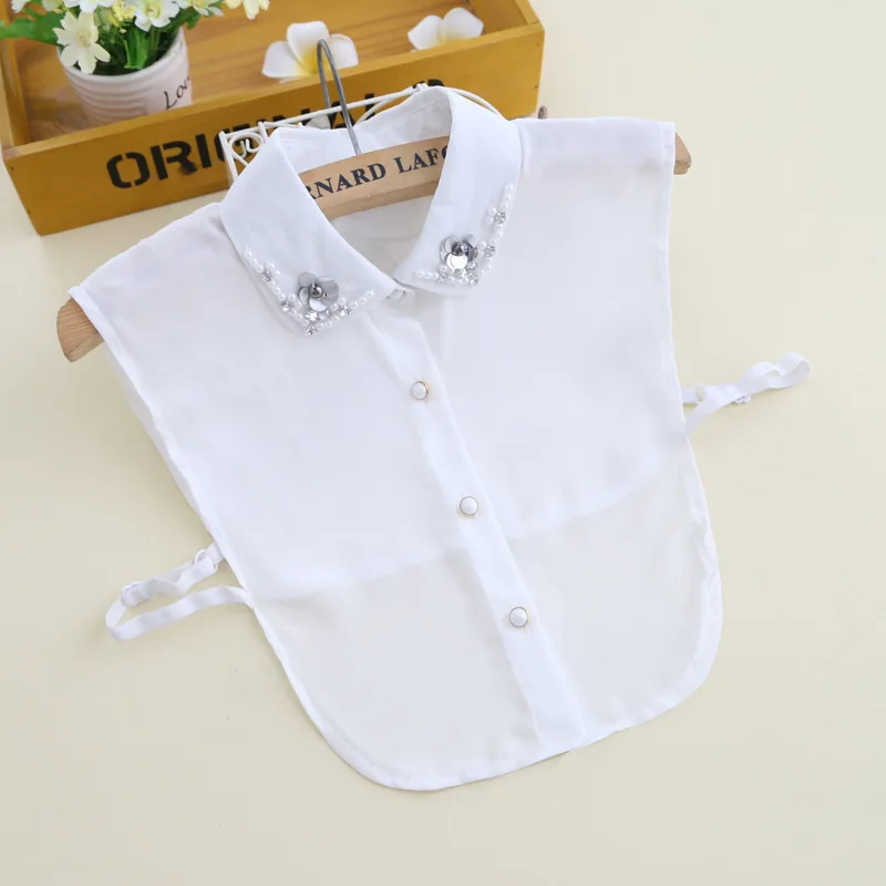 

Vintage Black White Shirt Fake Collar Ladies White Detachable Lapel Necklace Collars for Women False Blouse Top Collars Decor