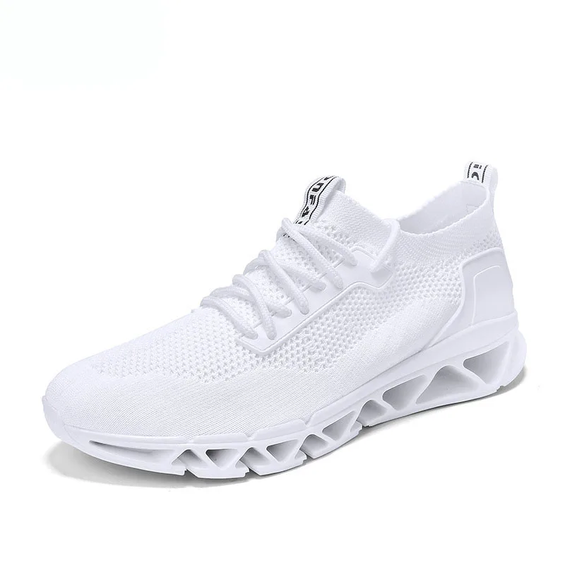 New Men Sports Breathable Running Shoes Solid Color When Flying Woven Casual Size 39-44 Autumn | Обувь