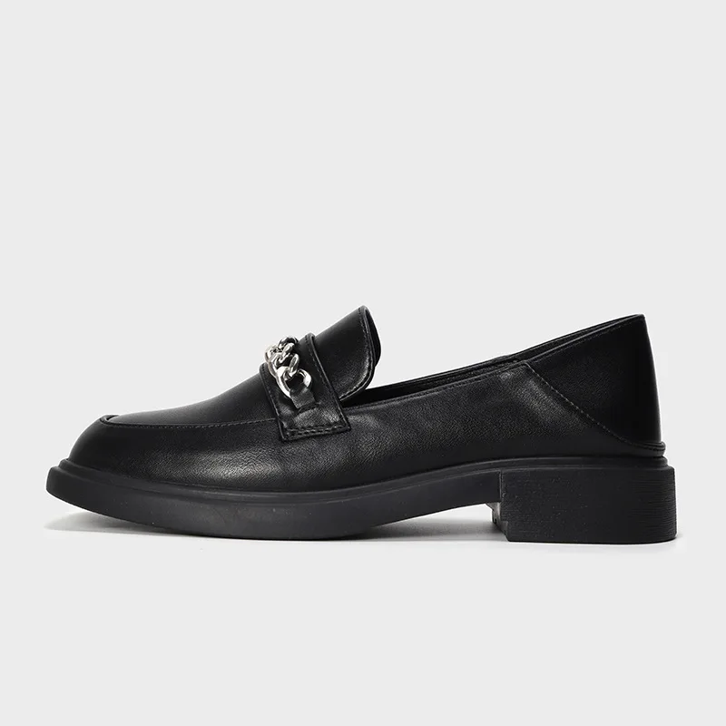 

Spring 2021 New Square-headed Shoes Casual Soft-soled Women's Basic Shoes Flat Leather Shoes Loafers Women