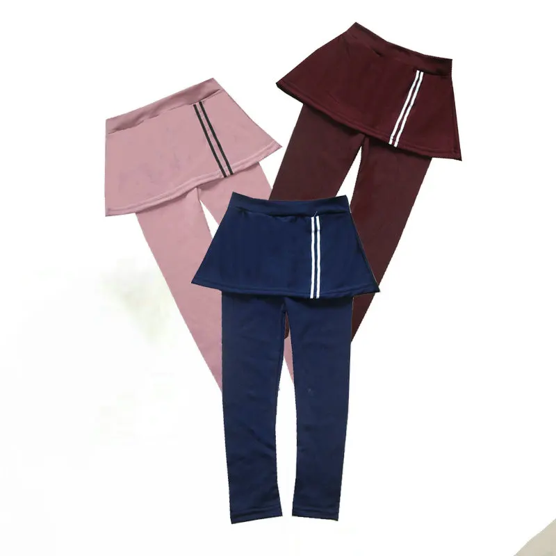 Хлопковые леггинсы для маленьких девочек на осень и зиму Полосатая юбка штаны