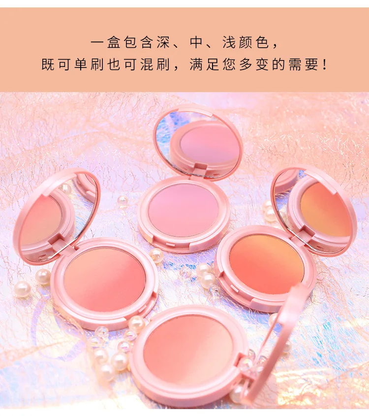 New make-up NOVO sweet pink gradual change blush natural good color double color blush plate nude makeup rouge beauty makeup