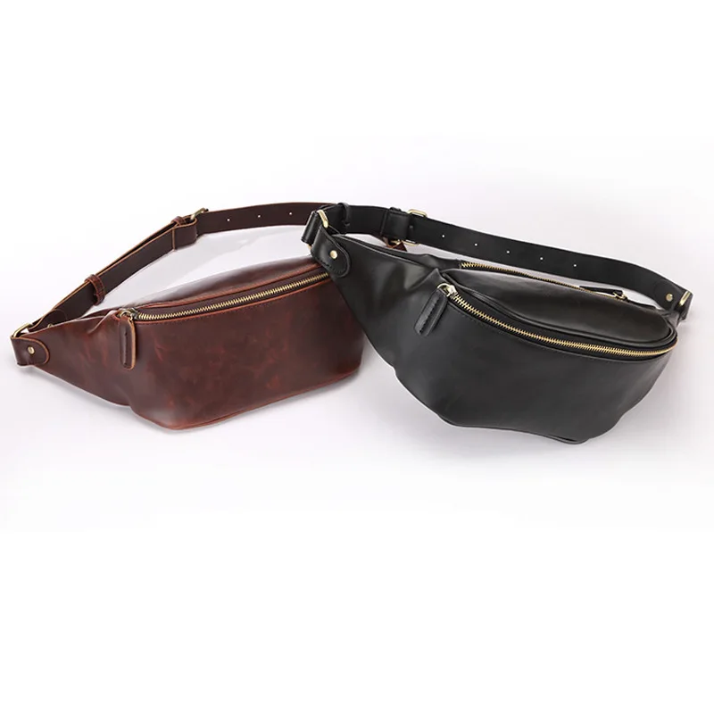 

5PCS/LOT Europe Fashion Men Waist Bag PU Leather Crossbody Bag Chest Pack Casual Sport Male Waist Pack