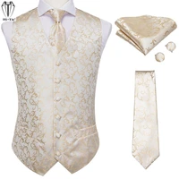 new paisley floral plain color silk mens suit dress vests necktie pocket square cufflinks set slim fit waistcoat gilet homme xxl